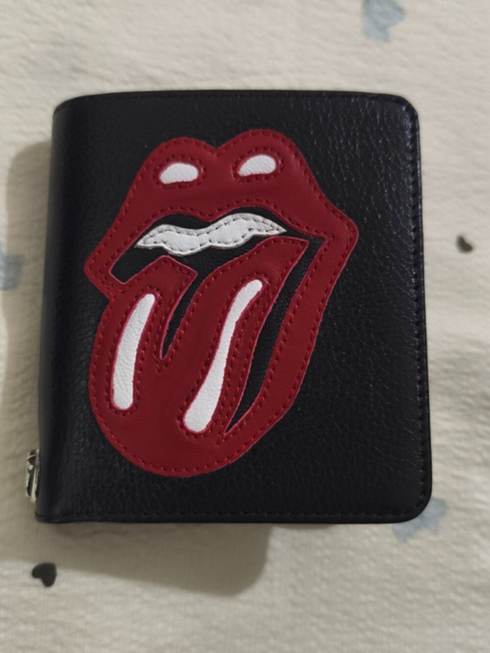 Chrome Hearts × Rolling Stones Collaboration Black Leather Bi-Fold Wallet - Picture 2 of 6